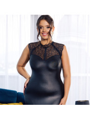 VESTIDO SEXY DE CUERO Y ENCAJE NEGRO SUBBLIME DE LA MARCA SUBBLIME DRESSES