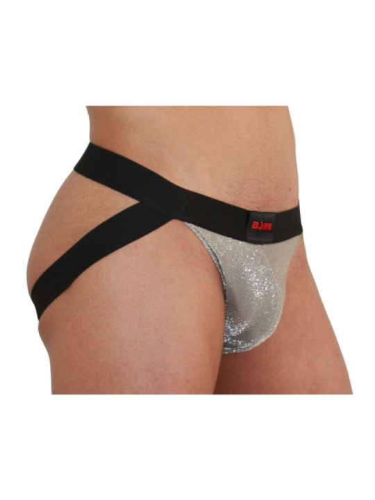 JOCKSTRAP BRILLANTE BURN BEIGE Y NEGRO TALLA S DE LA MARCA BURN