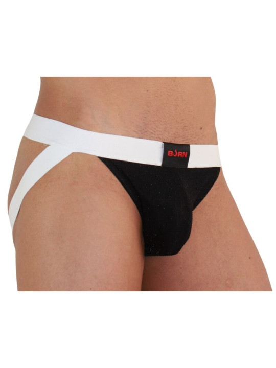 JOCKSTRAP BURN BRILLANTE NEGRO BLANCO TALLA S DE LA MARCA BURN