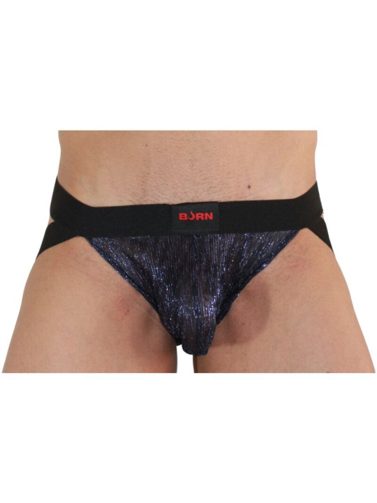 JOCKSTRAP BRILLANTE BURN AZUL Y NEGRO TALLA S DE LA MARCA BURN