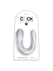 DILDO DOBLE REALISTA 33 CM TRANSPARENTE KING COCK DE LA MARCA KING COCK