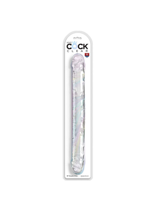 DILDO DOBLE TRANSPARENTE 46 CM REALISTA KING COCK DE LA MARCA KING COCK
