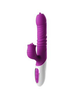 VIBRADOR THRUSTING DOBLE LENGUA CON EFECTO CALOR VIOLETA DE LA MARCA ARMONY VIBRATORS