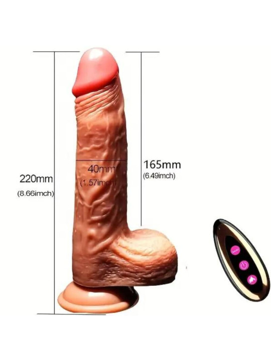 DILDO REALISTA VIBRADOR CON CALOR Y CONTROL REMOTO 22.5 CM DE LA MARCA ARMONY VIBRATORS