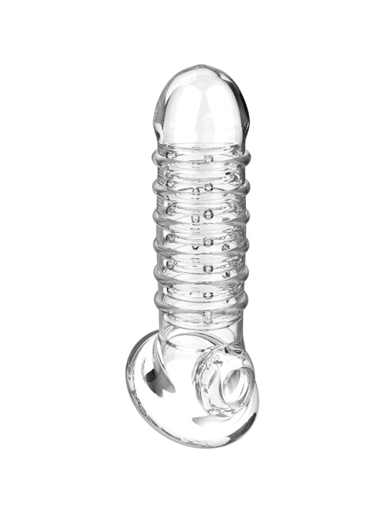 EXTENSIÓN DE PENE V15 TRANSPARENTE CON FUNDA SKIN TPE DE LA MARCA VIRILXL
