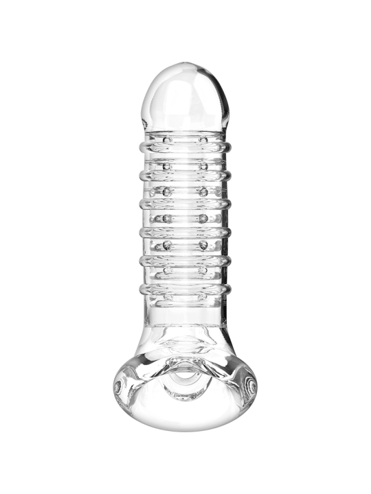 EXTENSIÓN DE PENE V15 TRANSPARENTE CON FUNDA SKIN TPE DE LA MARCA VIRILXL