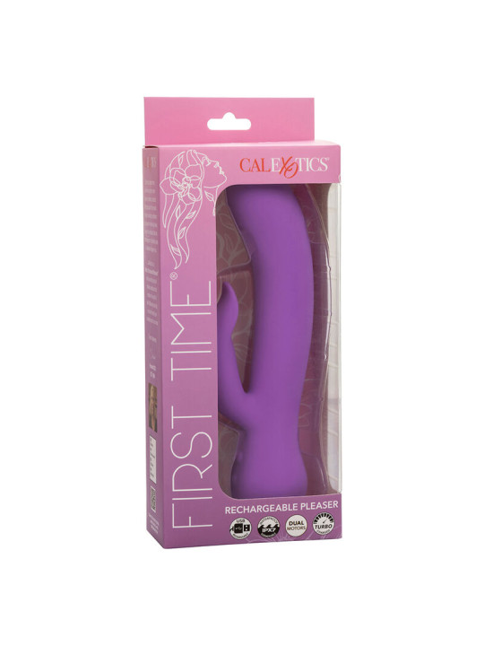 VIBRADOR RECARGABLE CALEXOTICS FIRST TIME PLACER MORADO DE LA MARCA CALEXOTICS