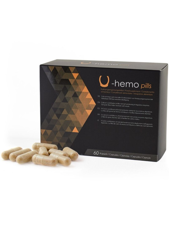 U-HEMO CÁPSULAS PARA HEMORROIDES Y SALUD DIGESTIVA - 60 UNIDADES DE LA MARCA 500COSMETICS