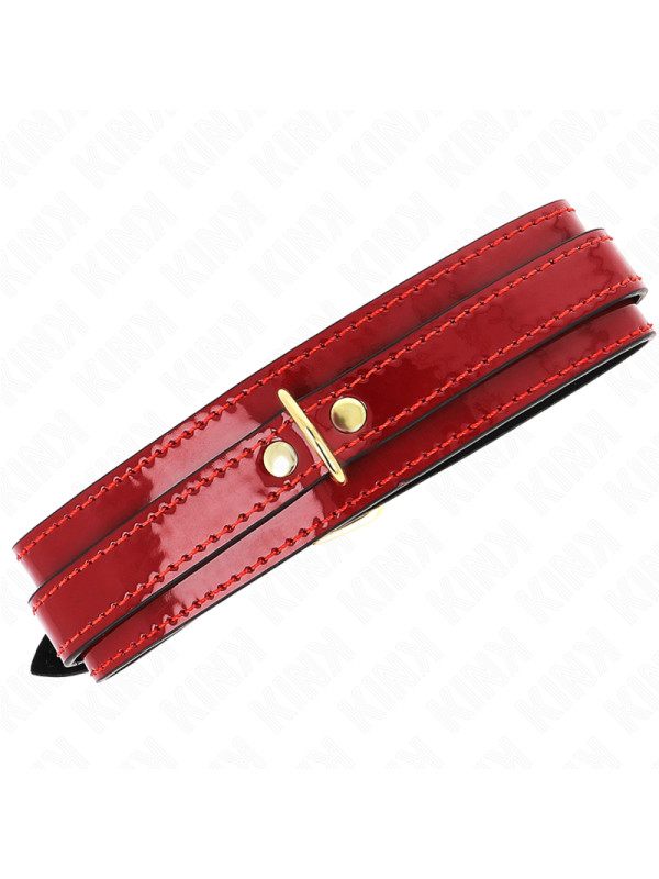 COLLAR AJUSTABLE ROJO VINO DETALLES DORADOS KINK DE LA MARCA KINK COLLAR & GAG