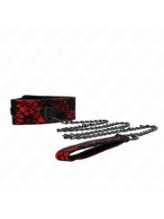 COLLAR BDSM CON CORREA DE CUERO Y ENCAJE 105 CM DE LA MARCA KINK COLLAR & GAG
