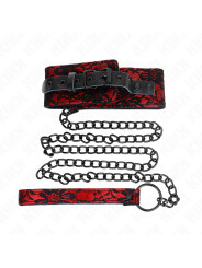 COLLAR BDSM CON CORREA DE CUERO Y ENCAJE 105 CM DE LA MARCA KINK COLLAR & GAG