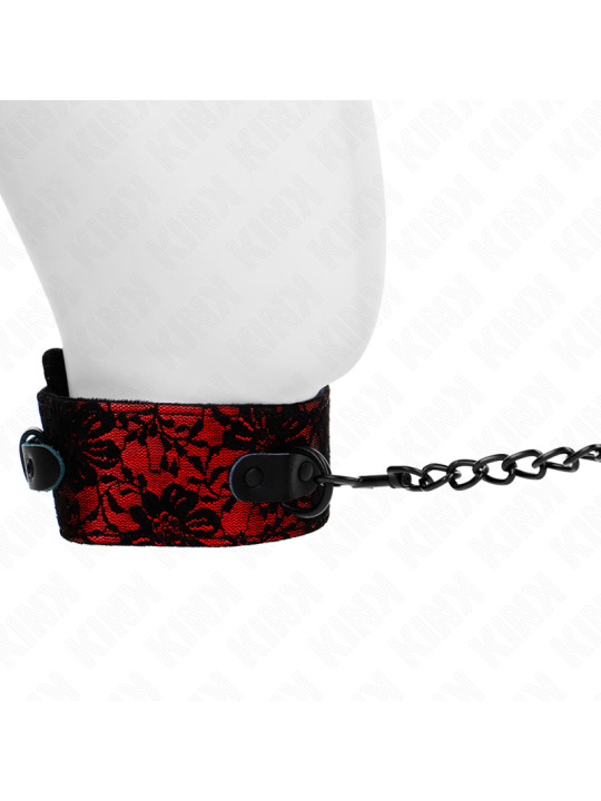 COLLAR BDSM CON CORREA DE CUERO Y ENCAJE 105 CM DE LA MARCA KINK COLLAR & GAG