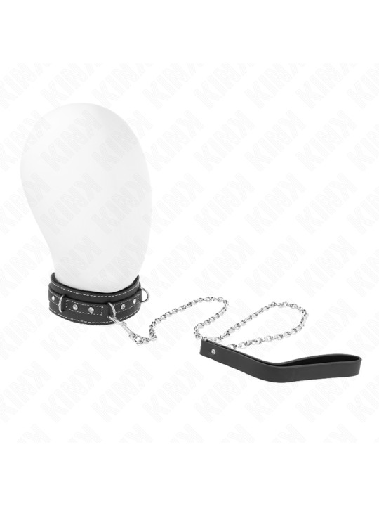 COLLAR BDSM CON CORREA DE PVC Y DIAMANTES IMITACIÓN DE LA MARCA KINK COLLAR & GAG