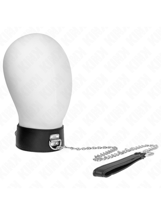 COLLAR BDSM CON CORREA AJUSTABLE NEGRO KINK DE LA MARCA KINK COLLAR & GAG