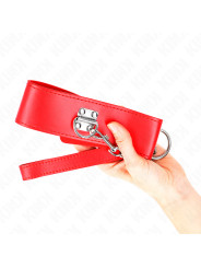 COLLAR BDSM CON CORREA AJUSTABLE ROJO KINK 65 CM DE LA MARCA KINK COLLAR & GAG