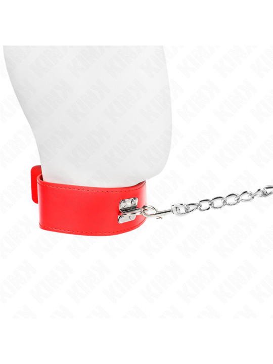 COLLAR BDSM CON CORREA AJUSTABLE ROJO KINK 65 CM DE LA MARCA KINK COLLAR & GAG