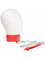 COLLAR CON CORREA ROJO DIAMANTES AJUSTABLE KINK BDSM DE LA MARCA KINK COLLAR & GAG