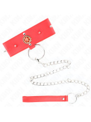 COLLAR CON CORREA ROJO DIAMANTES AJUSTABLE KINK BDSM DE LA MARCA KINK COLLAR & GAG
