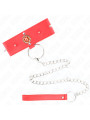 COLLAR CON CORREA ROJO DIAMANTES AJUSTABLE KINK BDSM DE LA MARCA KINK COLLAR & GAG