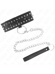 COLLAR BDSM CON CORREA AJUSTABLE Y TACHUELAS PLATEADAS DE LA MARCA KINK COLLAR & GAG