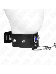 COLLAR BDSM CON CORREA AJUSTABLE Y DIAMANTES AZULES KINK DE LA MARCA KINK COLLAR & GAG