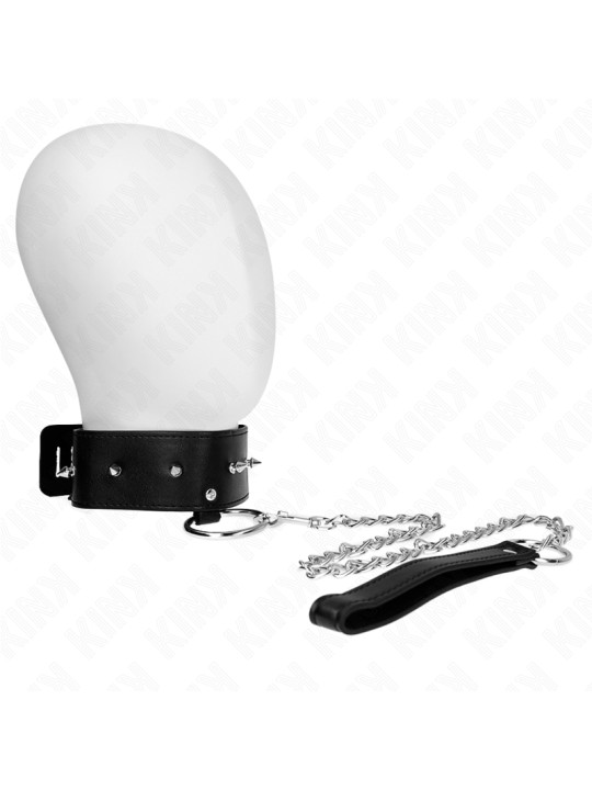 COLLAR BDSM CON CORREA AJUSTABLE Y TACHUELAS PLATEADAS DE LA MARCA KINK COLLAR & GAG