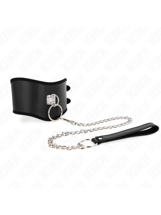 COLLAR BDSM NEGRO CON CORREA AJUSTABLE 65 CM KINK DE LA MARCA KINK COLLAR & GAG