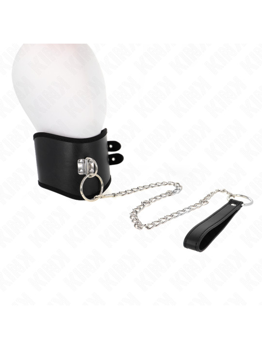 COLLAR BDSM NEGRO CON CORREA AJUSTABLE 65 CM KINK DE LA MARCA KINK COLLAR & GAG