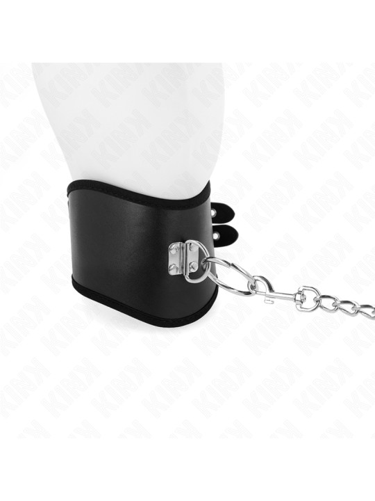COLLAR BDSM NEGRO CON CORREA AJUSTABLE 65 CM KINK DE LA MARCA KINK COLLAR & GAG