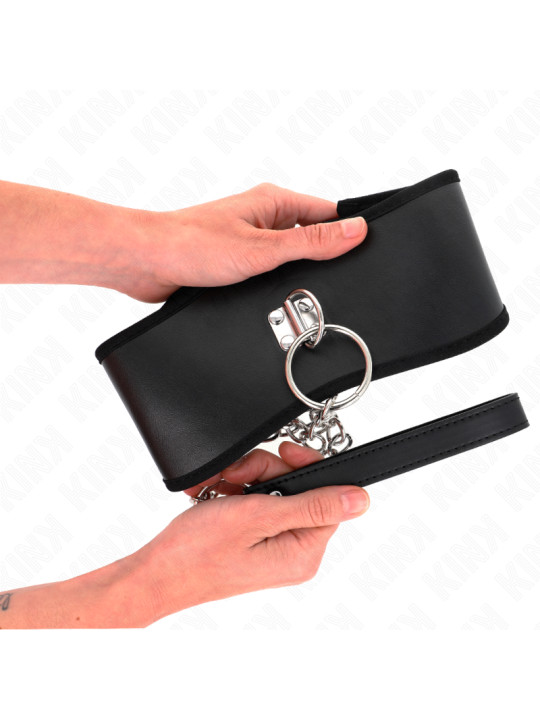 COLLAR BDSM NEGRO CON CORREA AJUSTABLE 65 CM KINK DE LA MARCA KINK COLLAR & GAG