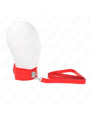 COLLAR BDSM CON CORREA AJUSTABLE TACHUELAS ROJO KINK DE LA MARCA KINK COLLAR & GAG