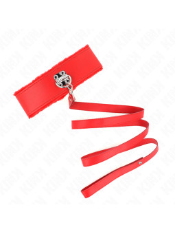 COLLAR BDSM CON CORREA AJUSTABLE TACHUELAS ROJO KINK DE LA MARCA KINK COLLAR & GAG