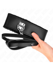 COLLAR BDSM CON CORREA DE PIEL NEGRO AJUSTABLE KINK DE LA MARCA KINK COLLAR & GAG