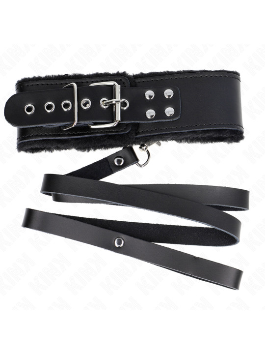 COLLAR BDSM CON CORREA DE PIEL NEGRO AJUSTABLE KINK DE LA MARCA KINK COLLAR & GAG