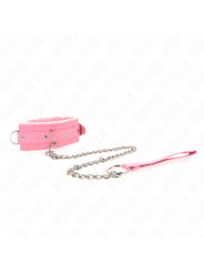 COLLAR BDSM ROSA CON CORREA AJUSTABLE KINK 65 CM DE LA MARCA KINK COLLAR & GAG