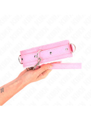 COLLAR BDSM ROSA CON CORREA AJUSTABLE KINK 65 CM DE LA MARCA KINK COLLAR & GAG