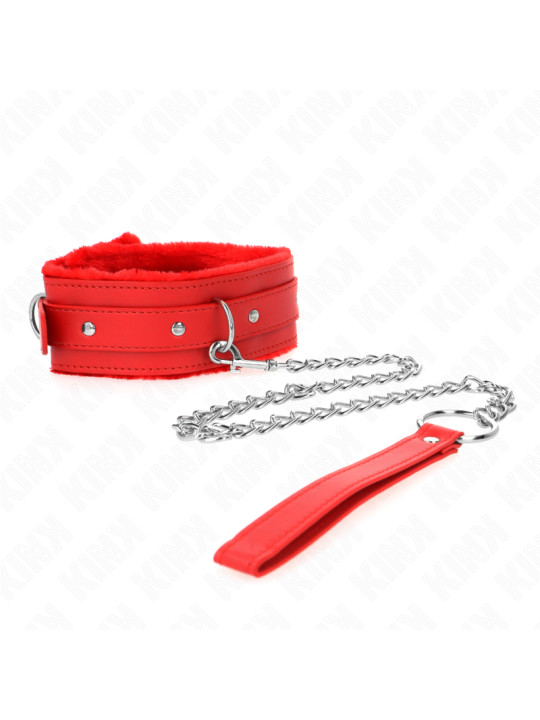 COLLAR BDSM CON CORREA AJUSTABLE ROJO KINK 36-42 CM DE LA MARCA KINK COLLAR & GAG