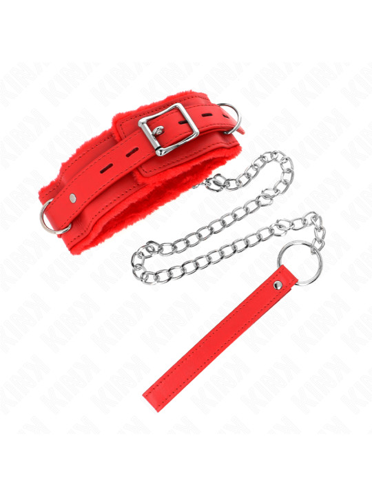 COLLAR BDSM CON CORREA AJUSTABLE ROJO KINK 36-42 CM DE LA MARCA KINK COLLAR & GAG