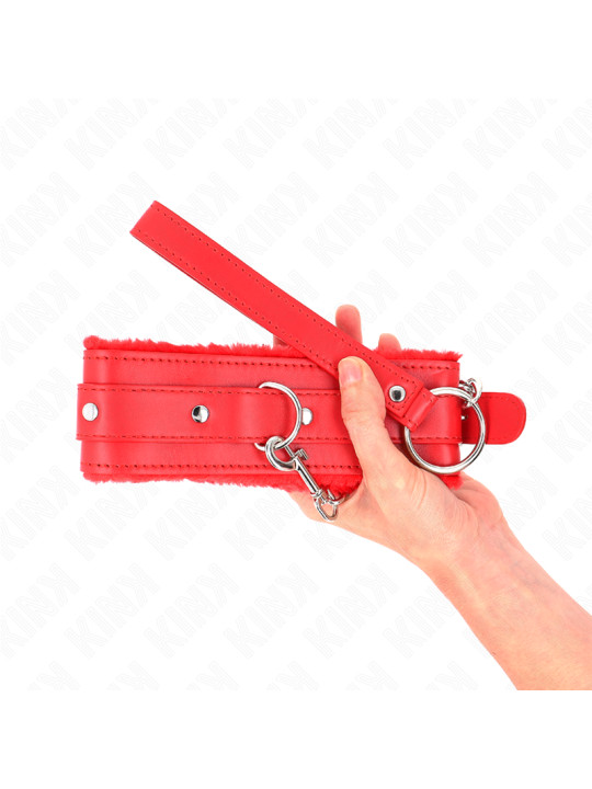 COLLAR BDSM CON CORREA AJUSTABLE ROJO KINK 36-42 CM DE LA MARCA KINK COLLAR & GAG