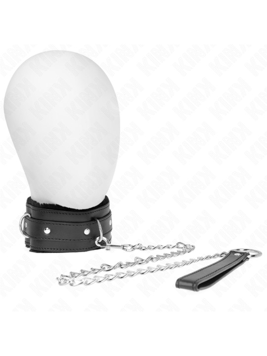 COLLAR BDSM CON CORREA AJUSTABLE NEGRO KINK 36-42 CM DE LA MARCA KINK COLLAR & GAG