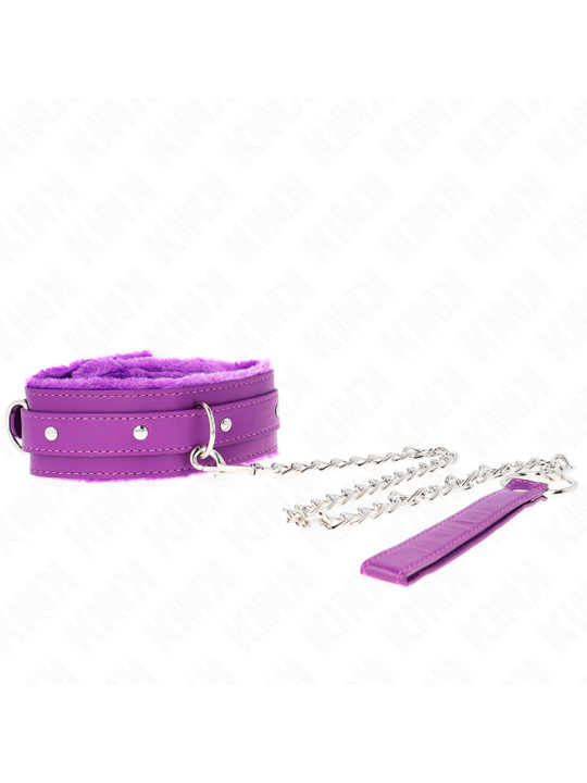 COLLAR BDSM CON CORREA AJUSTABLE MORADO KINK 36-42 CM DE LA MARCA KINK COLLAR & GAG