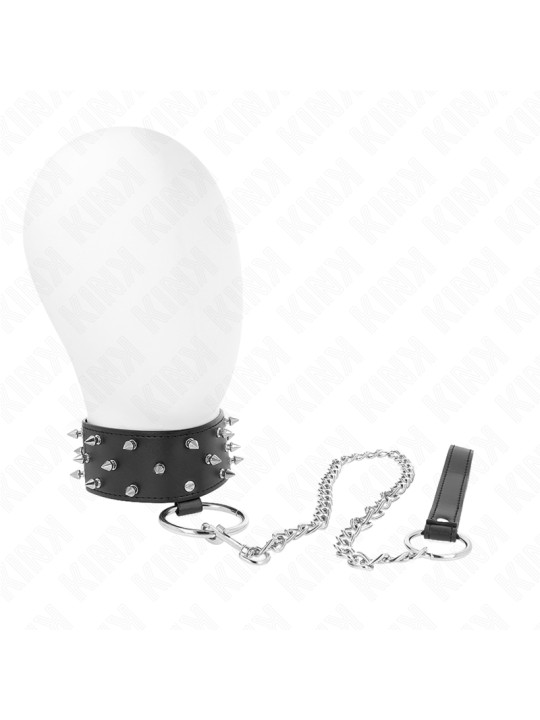 COLLAR CON CORREA AJUSTABLE TACHUELAS PLATEADAS KINK DE LA MARCA KINK COLLAR & GAG
