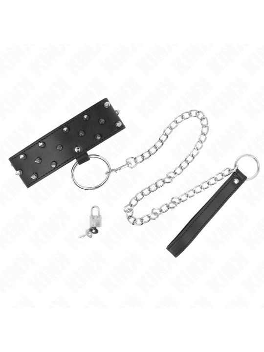 COLLAR CON CORREA AJUSTABLE TACHUELAS PLATEADAS KINK DE LA MARCA KINK COLLAR & GAG