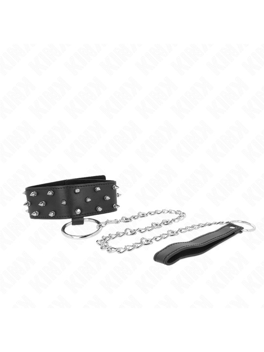 COLLAR CON CORREA AJUSTABLE TACHUELAS PLATEADAS KINK DE LA MARCA KINK COLLAR & GAG