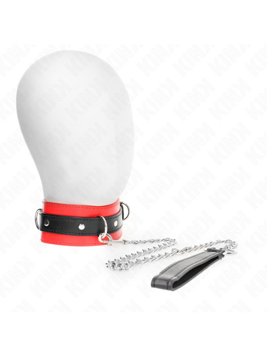 COLLAR BDSM CON CORREA ROJO KINK 65 CM DE LA MARCA KINK COLLAR & GAG