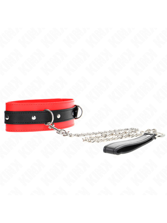 COLLAR BDSM CON CORREA ROJO KINK 65 CM DE LA MARCA KINK COLLAR & GAG
