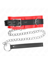 COLLAR BDSM CON CORREA ROJO KINK 65 CM DE LA MARCA KINK COLLAR & GAG