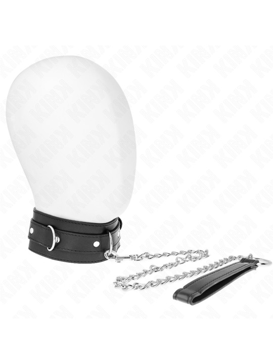 COLLAR BDSM CON CORREA NEGRO 65 CM KINK DE LA MARCA KINK COLLAR & GAG