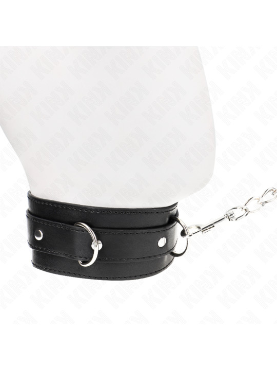 COLLAR BDSM CON CORREA NEGRO 65 CM KINK DE LA MARCA KINK COLLAR & GAG