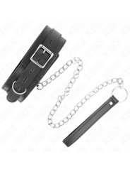 COLLAR BDSM CON CORREA NEGRO 65 CM KINK DE LA MARCA KINK COLLAR & GAG